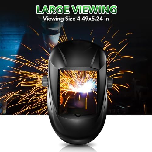 TRQWH Laser Welding Helmet OD8+ 190nm-450nm&900nm-1100nm Large Viewing Laser Safety Helmet Protective Mask Eye Protection for Laser Welding/Laser Cutting/Laser Cleaning/Laser Marking