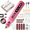 Electric Totary Cordless Tool Kit, Type-C Rechargeable 2000mAH, 6 Adjustment Speeds(5000-22000RPM), 59Pcs Accessories For DIY Crafting,SandingCarving,Sanding,Cutting (Pink-59 pcs Accessories)