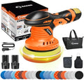 Saker 6 Inch Fast Charging Cordless Car Buffer Polisher Kit with 2 Battery Bundle Saker 10 PCS Buffing Bonnet Pads (Only Attachment)