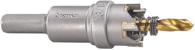 Starrett Tungsten Carbide Tipped Stainless Steel Sheet Metal Hole Saw - Ideal for Stainless, High Alloy Steel, Non-Ferrous Metals, Reinforced Fabrics - 13/16'' Diameter - SM21