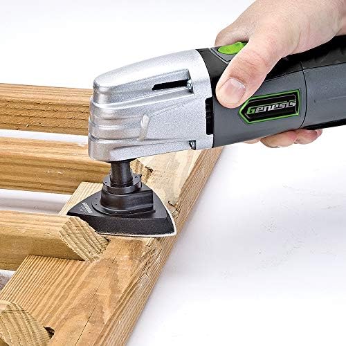 Genesis GMT15A 1.6 Amp Multi-Purpose Oscillating Tool and 19-Piece Universal Hook-And-Loop Accessory Kit with Storage Box