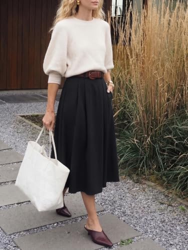 Casly Lamiit A-Line Midi Skirts for Women Business Skirt