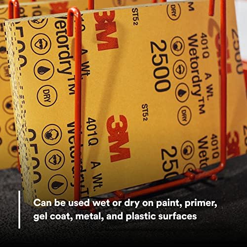 3M Wetordry Abrasive Sheet, 401Q, 02045, 2500+ Grade, 5 1/2 x 9 in