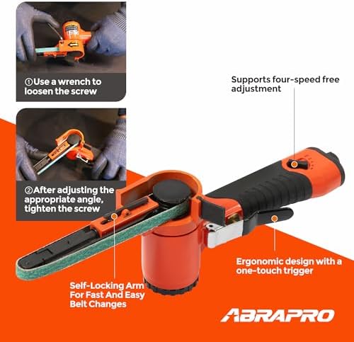 3/8"x 13" Air Belt Sander with 20Pcs Zirconia 40/60/80/120 Grit Belts