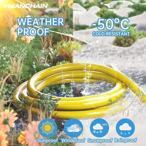 HUANCHAIN Indoor Outdoor Yellow Extension Cord 60 FT Waterproof 16/3 Gauge