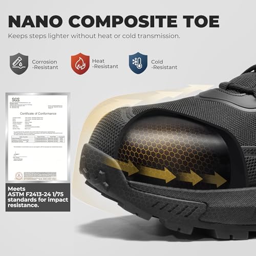 NORTIV 8 Men's Composite Toe Work Boots Slip Resistant