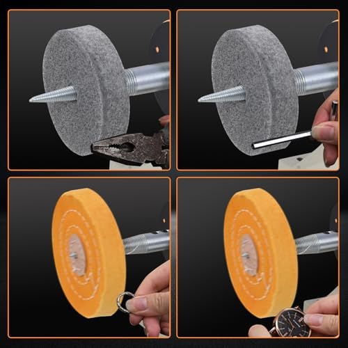 4" Jewelry Polisher & Adjustable Variable Speed Grinder Machine - With 6 Cloth Wheels & 2 Abrasive Wheels, Safety Glasses & Compound for Jewelry, Metal, Wood, Jade, Plastic Polishing