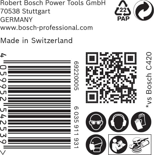 Bosch Professional 50x Expert C470 Sandpaper (Ø 125 mm, Grit 320, Accessories Orbital Sander)
