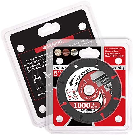 5" Diamond Metal Cutting Disc Diamond Cut Off Wheel for Cutting Steel Rebar, Sheet Metal, Ductile Pipe, Angle Iron, Stainless Steel and Similar Materials (5-1pc)
