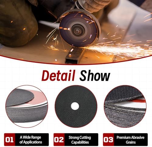 Cut Off Wheels 50 Pack 6 x .045 x 7/8 Inch Metal and Stainless Steel Cutting Discs for Angle Grinders