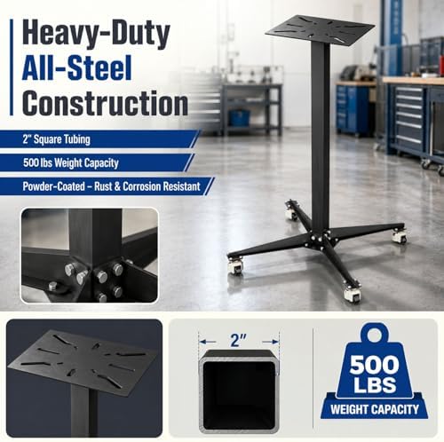 Grinder Stand Pedestal with GD-40F Leveling Casters, Vise Stand Base