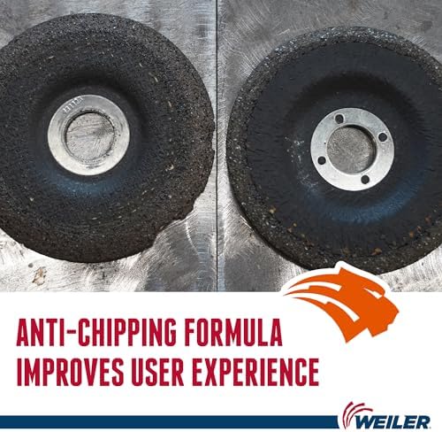 Weiler 57128 Tiger 6" Grinding Wheel, Type 27, 1/4" Thick, A24R, 5/8"-11 UNC Nut (Pack of 10)