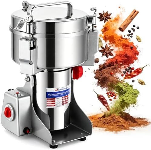 Moongiantgo Grain Mill Grinder Commercial Spice Grinder, 2000g Swing, 110V