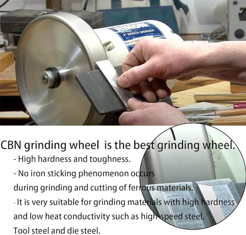 CBN Grinding Wheel 10 inch 1000 Grit,2'' Wide x 12mm Arbor for Tormek T-8 Sharpening System、 High-Speed Steel Tool (1000 Grit)