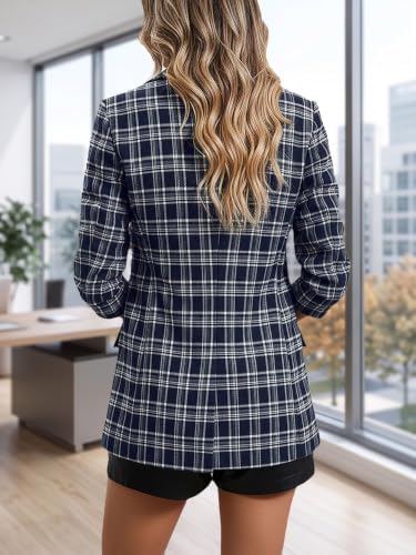Mina Self 2026 Women's Fall Plaid Blazer Houndstooth Jacket Business Casual