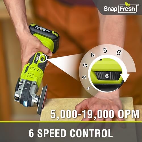 SnapFresh Cordless Oscillating Tool, 6 Variable Speed with 20 PCS Tool Kits