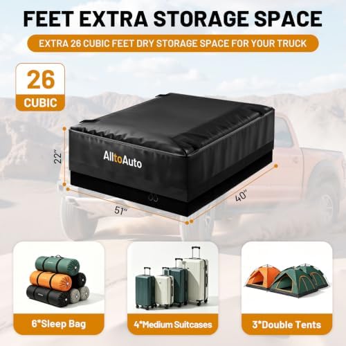 26 Cubic Feet Truck Bed Cargo Bag, Waterproof with Heavy Duty PVC