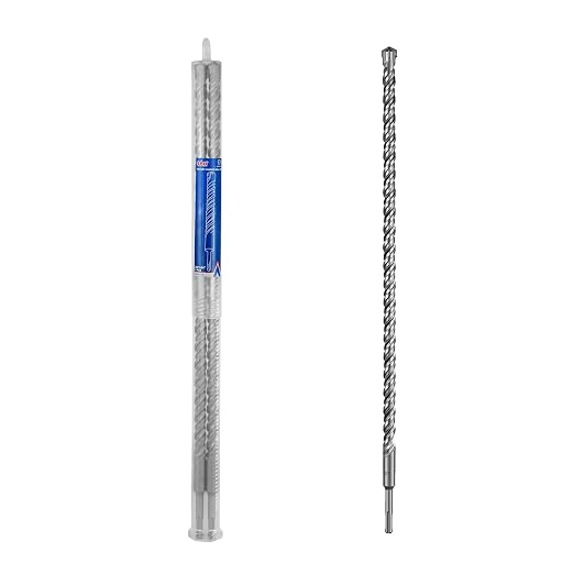 SALI SDS Plus Rotary Hammer Drill Bit 2 Pcs 3/4"*24" Concrete Drill Bit Kit Cross-Type Double Thread Carbide Material Suitable for Brick, Stone, Hammer Drill Bits