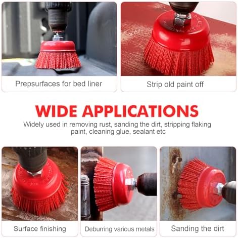 POLIWELL 4 Inch Nylon Filament Brush 5 Pack Abrasive Bristle
