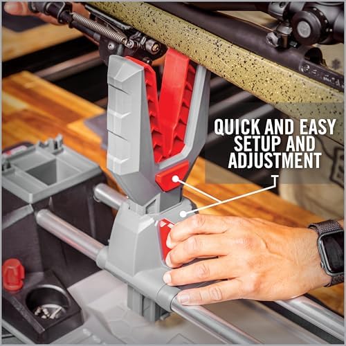 Real Avid Master Gun Workstation Up to 18.3" of Travel One-Hand Quick Adjustable Clamping, Non-Marring Form-Fitting Yokes Vise Ideal for Gun Cleaning & Maintenance w/Leveling Knob for Scope Mount