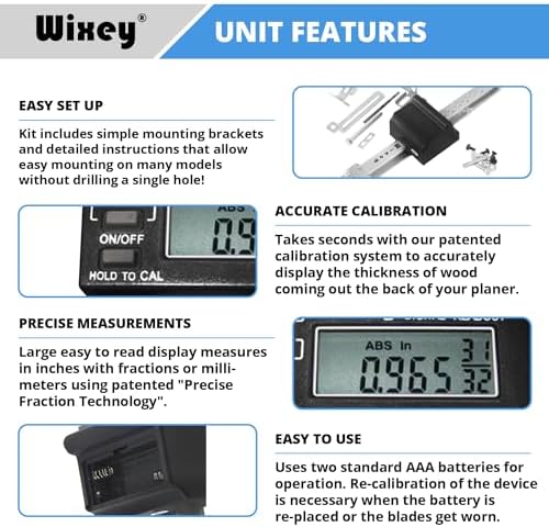 Wixey WR510 Electronic Digital Readout Kit for Portable Planers, Multi
