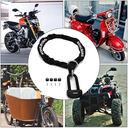 KOHLBURG 18lbs Massive Motorcycle Chain Lock [Sold Secure Diamond] 7ft Long