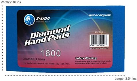 Z-Lion Resin Diamond Hand Polishing Pads Grits 1800 for Stone Glass Ceramic Marble Granite
