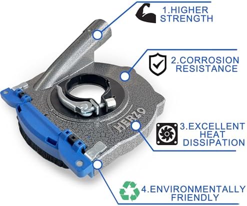 HERZO Aluminum Dust Shroud for Angle Grinder 4.5 inch and 5 Inch, Includes 5Inch Diamond Grinding Cup Wheel