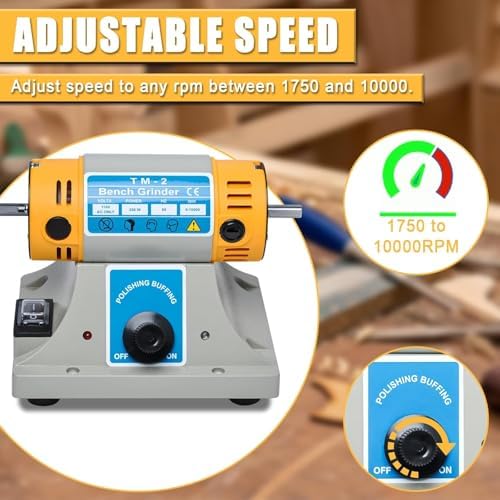 TM-2 Jewelry Polisher Adjustable Speed Bench Buffering & Polishing Machine