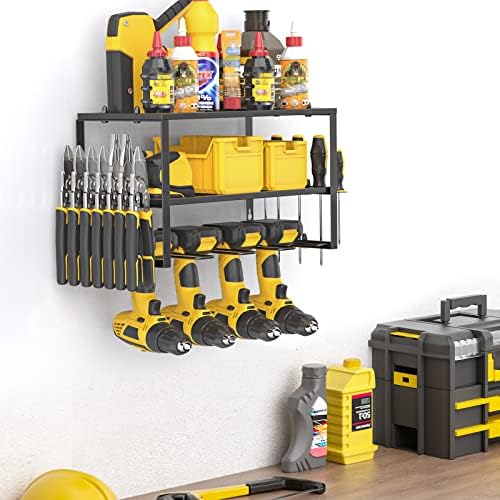 SPACECARE Power Tool Organizer- 1 Pack 3 Layers Rack for 4 Drill Holders