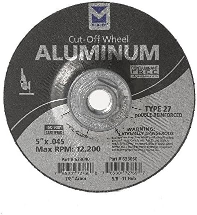 Mercer Industries 633050 - 5" x .045 x 5/8"-11 Type 27 Cut-Off Wheels for Aluminum (20 pack)