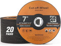 20 Pack Cut Off Wheels 7 Inch Cutting Wheel 7”x1/16”x7/8” Metal and Stainless Steel Cutting Disc Fit for Angle Grinder Aggressive Cutting disc for General Purpose Metal Cutting