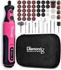 Diamondg CR400 Variable Speed Rotary Tool Kit with Accessories, Cordless Precision Grinder for Grooming, Detailing, Polishing & Light Cutting, Storage Case Included, Deep Pink