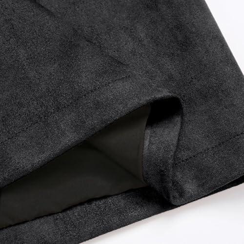 IDEALSANXUN Plaid Skirts for Women Fall Winter Knee Length Pencil Wool Skirt with Slit