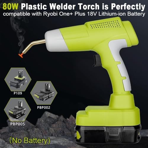 Choerinton Plastic Welder Compatible with Ryobi 18V Battery, with 600PCS Staples, Pure Copper Transformer, Rapid Heating, Plastic Welding Kit for Car Bumper, Dashboard & Repair(No Battery)