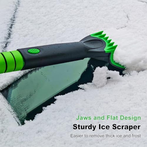 SEAAES 50 Inch Truck Snow Brush and Ice Scraper with Squeegee