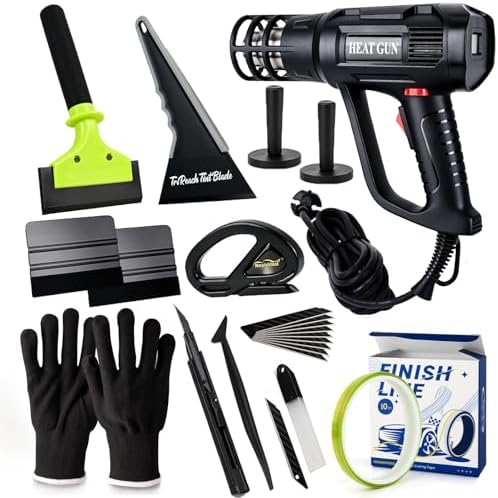 NEWISHTOOL Vinyl Wrap Tool Kit Window Tint Tools 110V Heat Gun 16FT Cord