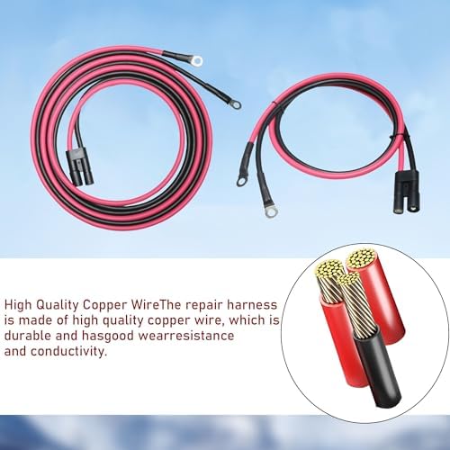 Fit for Snow Plow Power Ground Wire Kit for Boss Snow Plow Side - HYD01690 and HYD01684, Compatible with Boss Snow Plow Parts, 6AWG Efficient and Durable Truck Plow Side Repair Kit