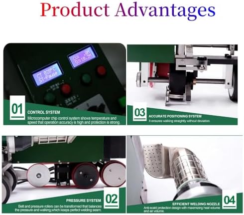 230V 4200W TPO Waterproof Coil Hot Air Welding Machine Roof PVC Edge Sealing Electric Fusion Welding Automatic Crawling Welder Membrane Edge Welding 40mm