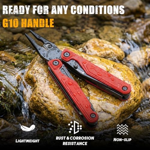 BIBURY G10 Handle Multitool, One-Hand Opening Pocket Knife, 9oz Lightweight