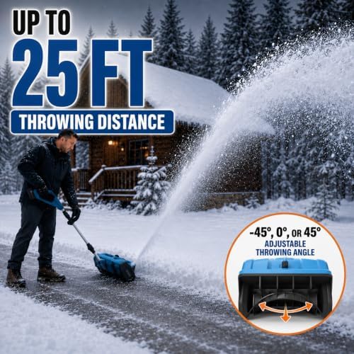 21V Cordless Electric Snow Shovel, 12.5-Inch Battery Snow Blower