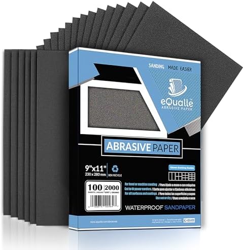 3000 Grit Sandpaper Sheets for Gloss Finish Refining on Guitar Bodies, 9 x 11 in, 10 Pack, Wet or Dry, Silicon Carbide Abrasive