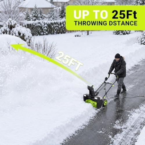 DEKOPRO 23" Electric Snow Blower, 15-Amp Corded Snow Shovel Removal Tool with Dual LED Lights, 3300RPM, Plows 800lbs/min, Snow Thrower with 25FT Throwing Distance and Adjustable Chute for Driveways