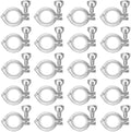 20 Pack 1.5 Inch Tri Clamps Heavy Duty with Silicone Gaskets 1.5" Single Pin Tri-Clamp 304 Stainless Steel Sanitary TC Fittings Industrial Quick Connect Clamp