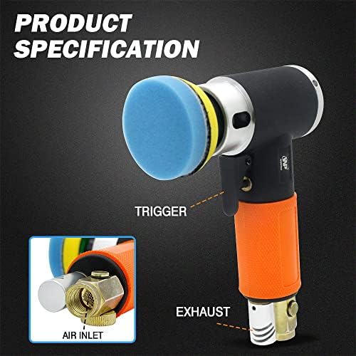 Mini Air S ander, Random Orbital Air Sander, Mini Pneumatic Sander for Auto Body Work