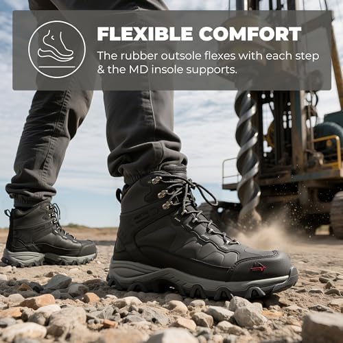 NORTIV 8 Men's Waterproof Steel Toe Work Boots