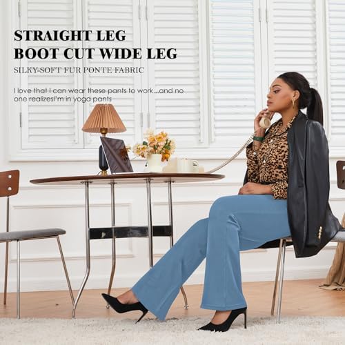 DGD Wrinkle-Free Stretch Dress Pants Plus Size for Women Pull-on Pant Ease into Comfort Office Pant