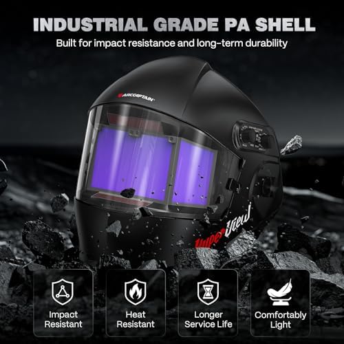 ARCCAPTAIN 180° Panoramic View Auto Darkening Welding Helmet, Welding Hood