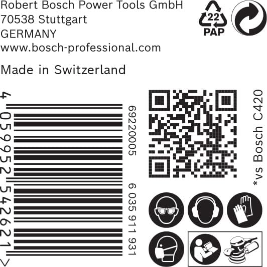 Bosch Professional 50x Expert C470 Sandpaper (Ø 150 mm, Grit 320, Accessories Orbital Sander)