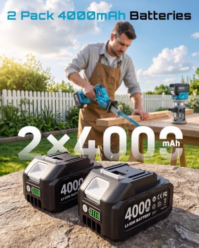 SEESII 2-in-1 Brushless Reciprocating Saw & Wood Router Tool Combo Kit